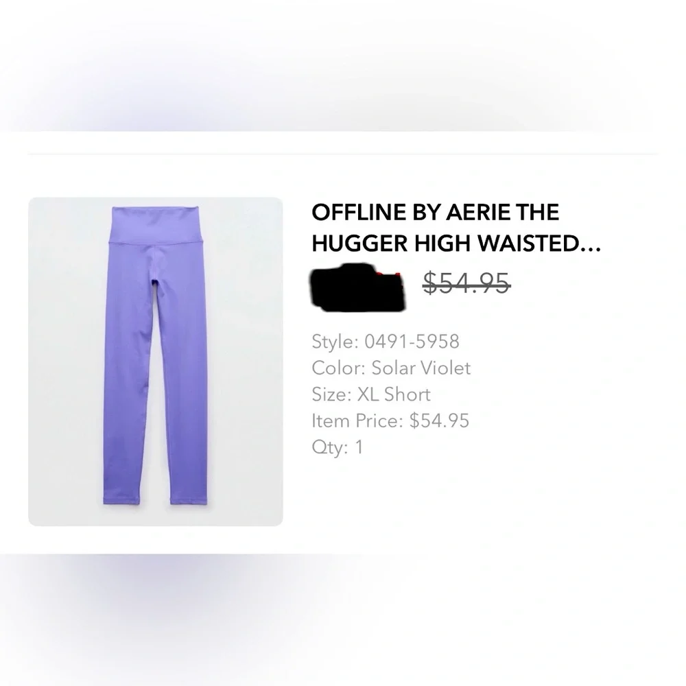 OFFLINE by Aerie the hugger high waisted leggings-solar violet - Picture 3 of 5